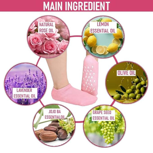 Moisturising Silicone Socks For Dry Cracked Heels