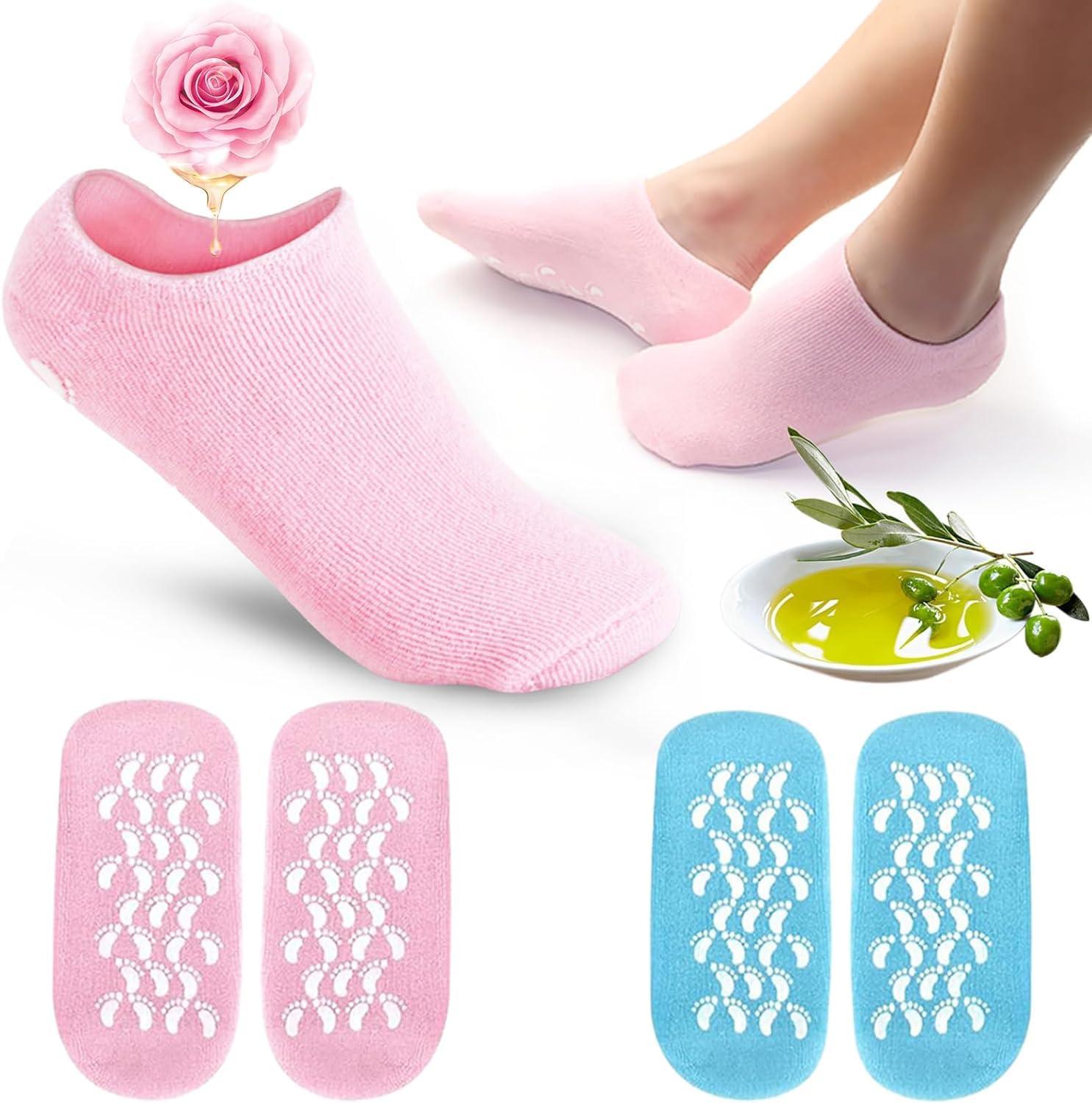Moisturising Silicone Socks For Dry Cracked Heels