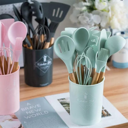 12 Pcs Silicone Utensils Set Kitchenware & Cookware Set