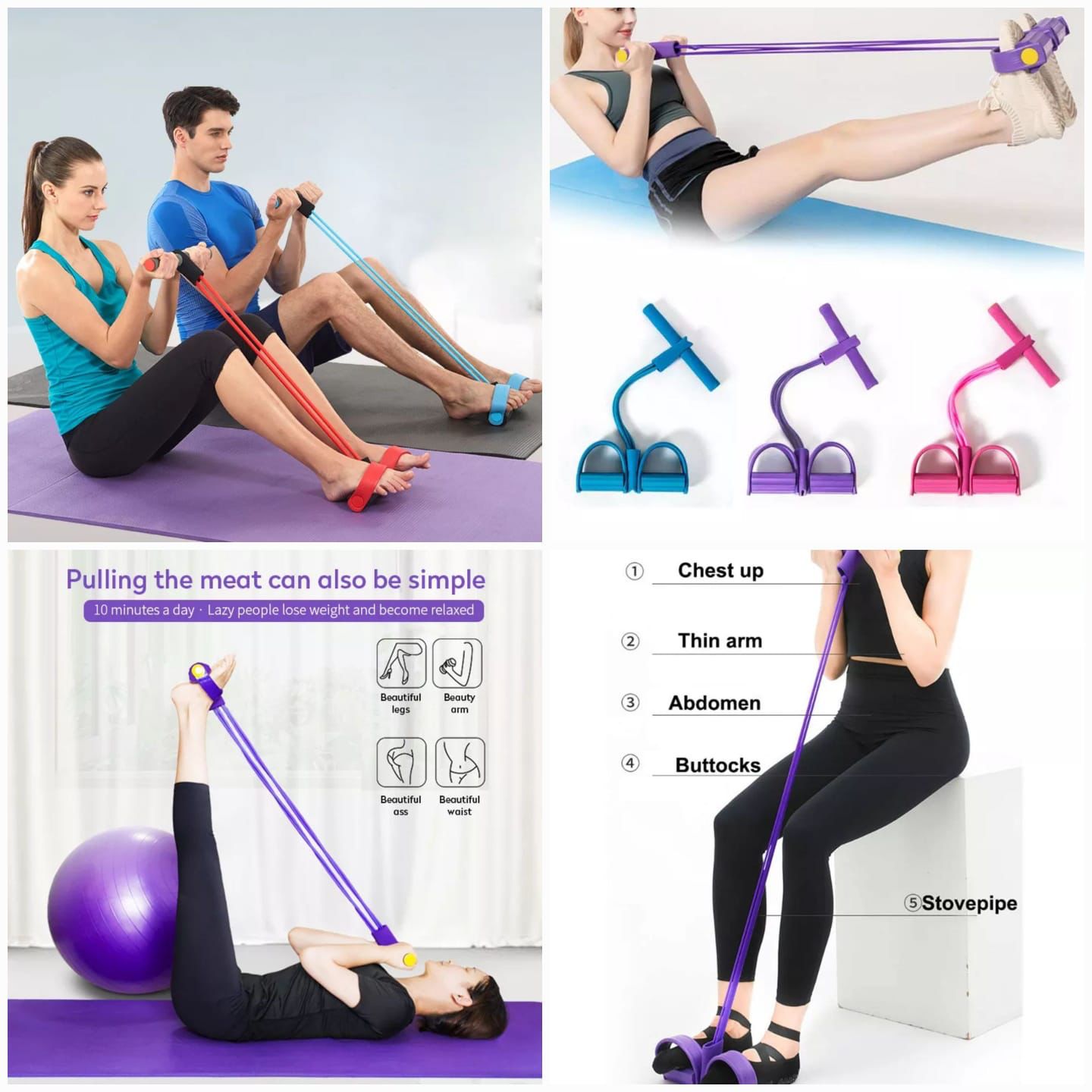 Exerciser Rower Belly Resistance Band