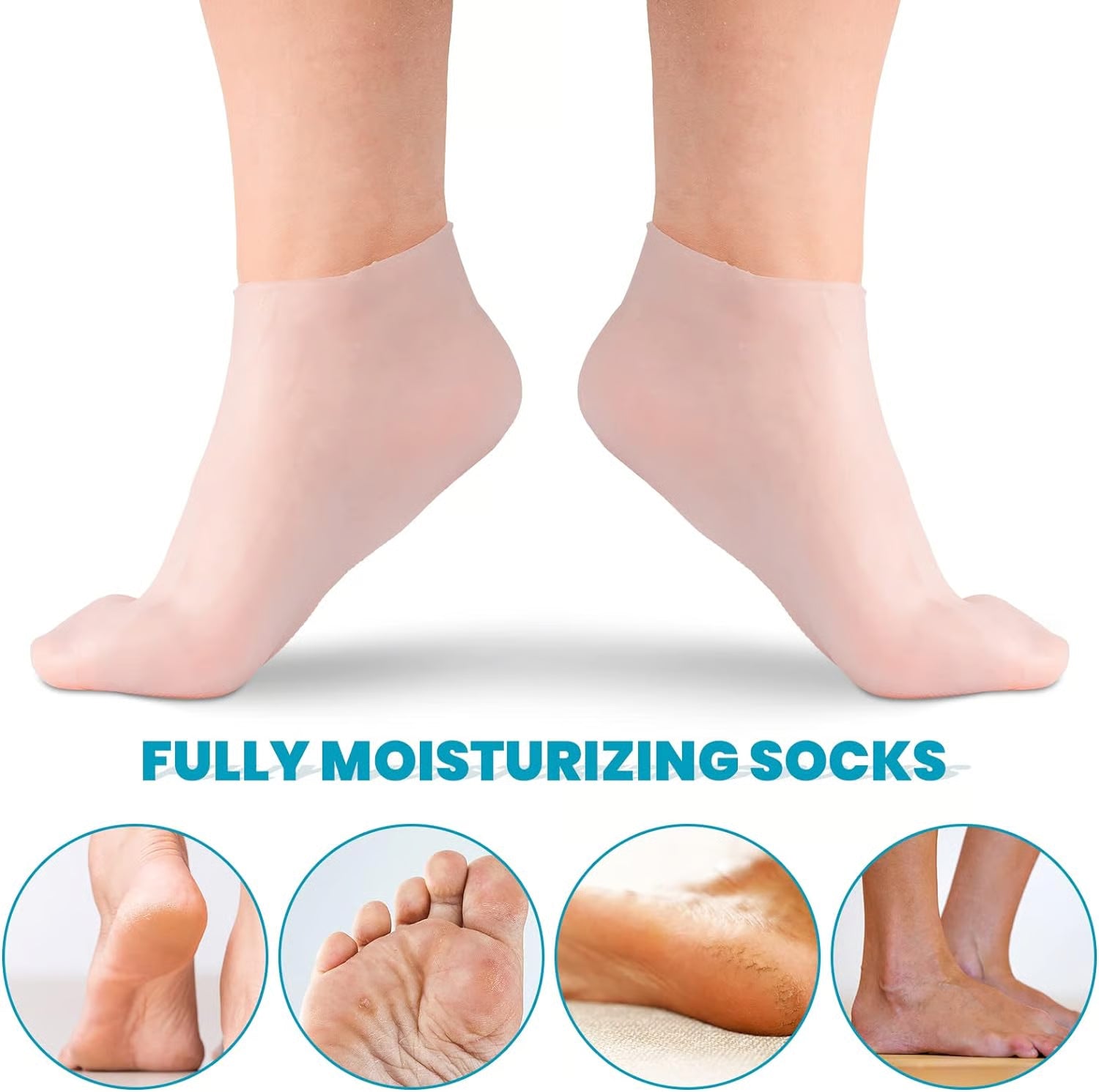 Moisturising Silicone Socks For Dry Cracked Heels