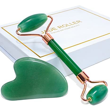 Flawless Facial Massage Jade Roller with GuaSha